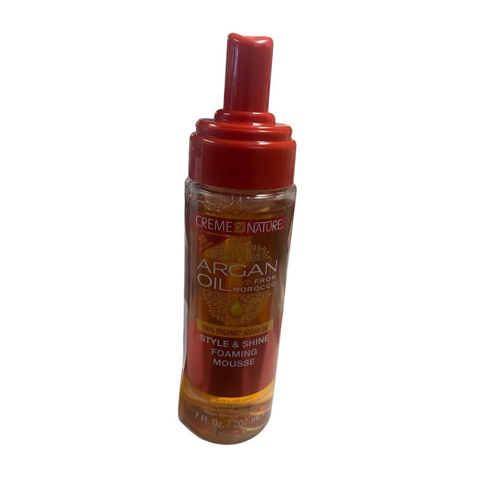 Creme of Nature Argan Oil Style & Shine Foaming Mousse 7 oz NEW‎ Curl & Shine
